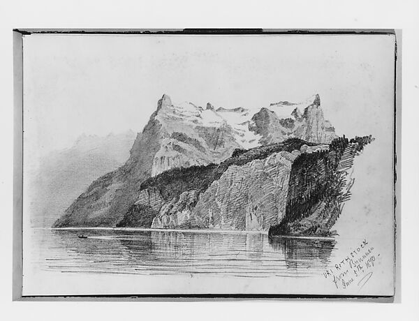 Uri Rothstock from Brunnen (from Switzerland 1870 Sketchbook), John Singer Sargent (American, Florence 1856–1925 London), Graphite on off-white wove paper, American 