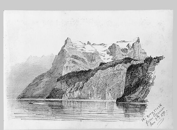 Uri Rothstock from Brunnen (from Switzerland 1870 Sketchbook), John Singer Sargent (American, Florence 1856–1925 London), Graphite on off-white wove paper, American