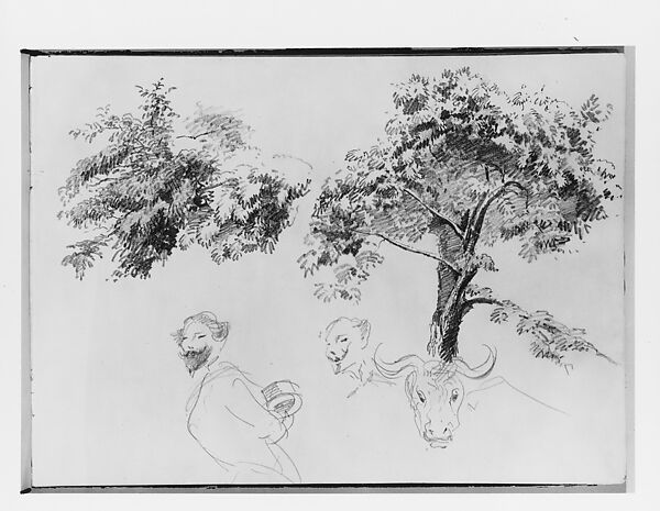 Mountain View (from Switzerland 1870 Sketchbook), John Singer Sargent (American, Florence 1856–1925 London), Graphite on off-white wove paper, American 
