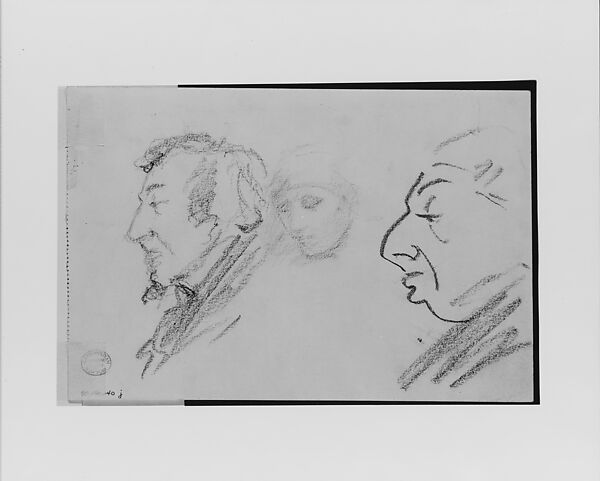Three Heads, John Singer Sargent (American, Florence 1856–1925 London), Graphite on off-white wove paper, American