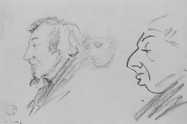 Three Heads, John Singer Sargent (American, Florence 1856–1925 London), Graphite on off-white wove paper, American 