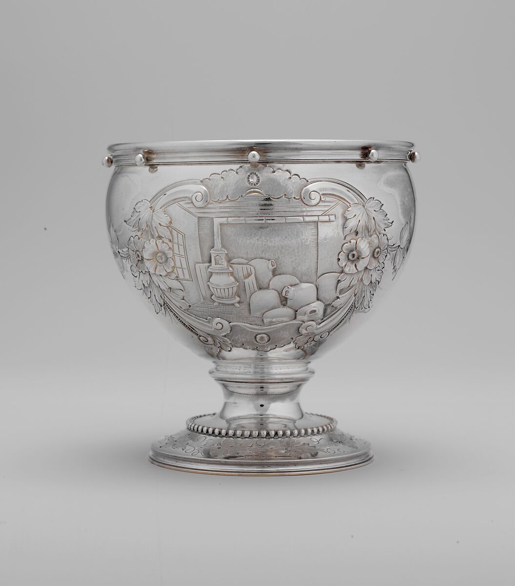 Slop bowl, Wood and Hughes (1845–99), Silver, American 