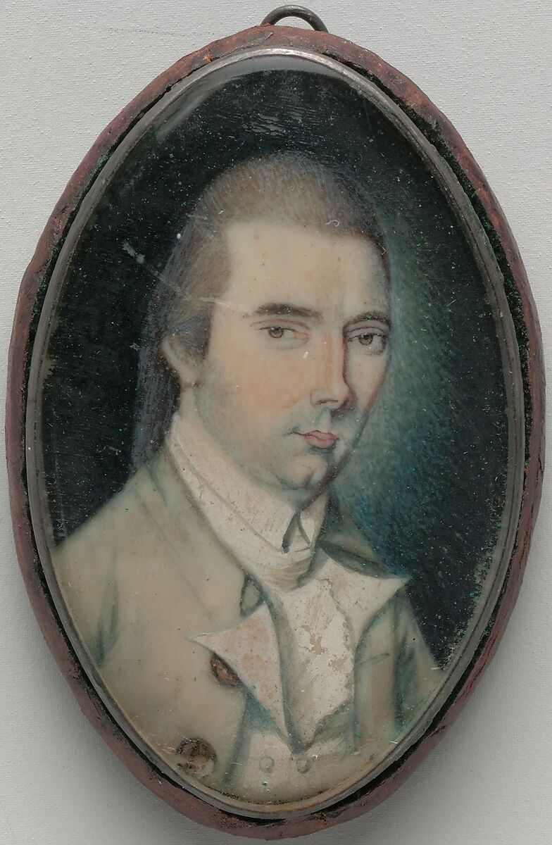 Portrait of a Gentleman, William Verstille (American, Boston, Massachusetts 1757–1803 Boston, Massachusetts), Watercolor on ivory, American 