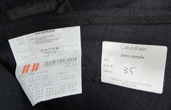 Ensemble, Calvin Klein, Inc. (American, founded 1968), wool, synthetic, silk, cotton, metal, American