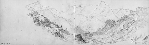 Zillerthal, John Singer Sargent (American, Florence 1856–1925 London), Graphite on off-white wove paper, American 