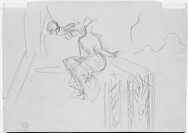 Figures, John Singer Sargent (American, Florence 1856–1925 London), Graphite on grey-green wove paper, American