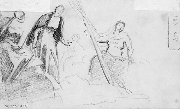 Paradise, Detail, John Singer Sargent (American, Florence 1856–1925 London), Graphite on off-white wove paper, American 