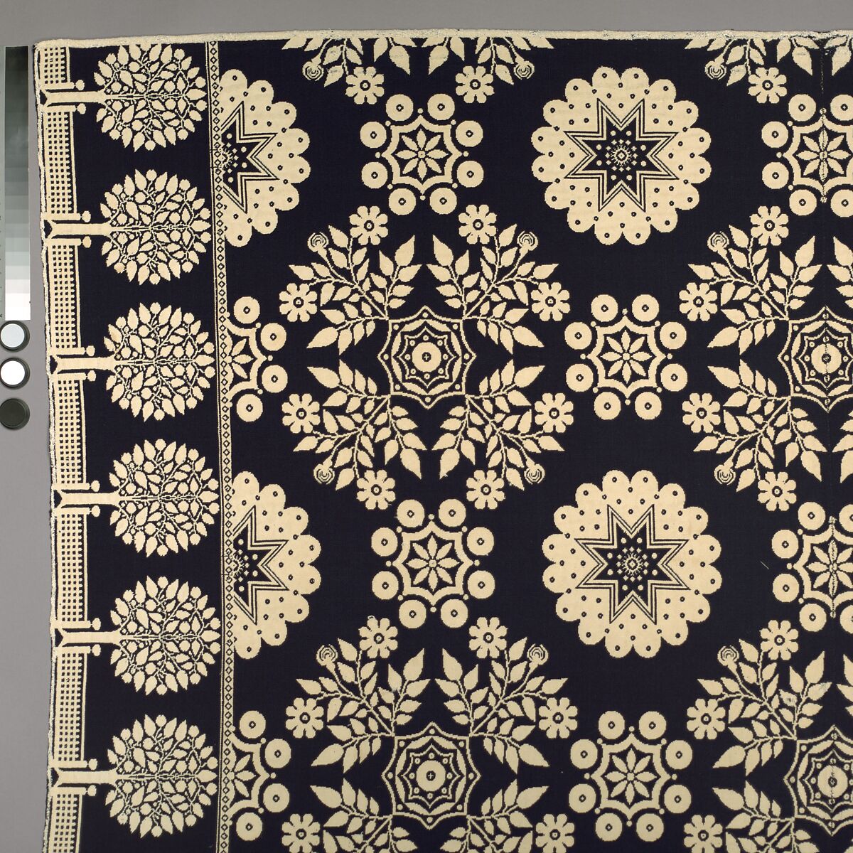 Coverlet, Harry Tyler (1801–1858), Wool and cotton, woven, American