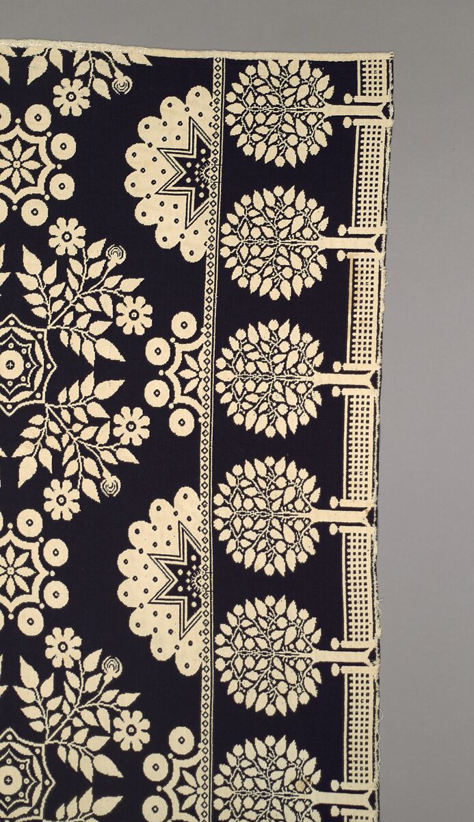 Coverlet, Harry Tyler (1801–1858), Wool and cotton, woven, American