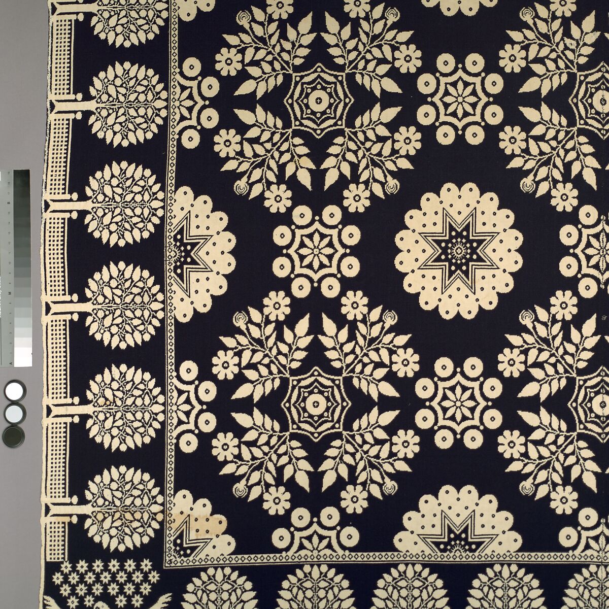 Coverlet, Harry Tyler (1801–1858), Wool and cotton, woven, American