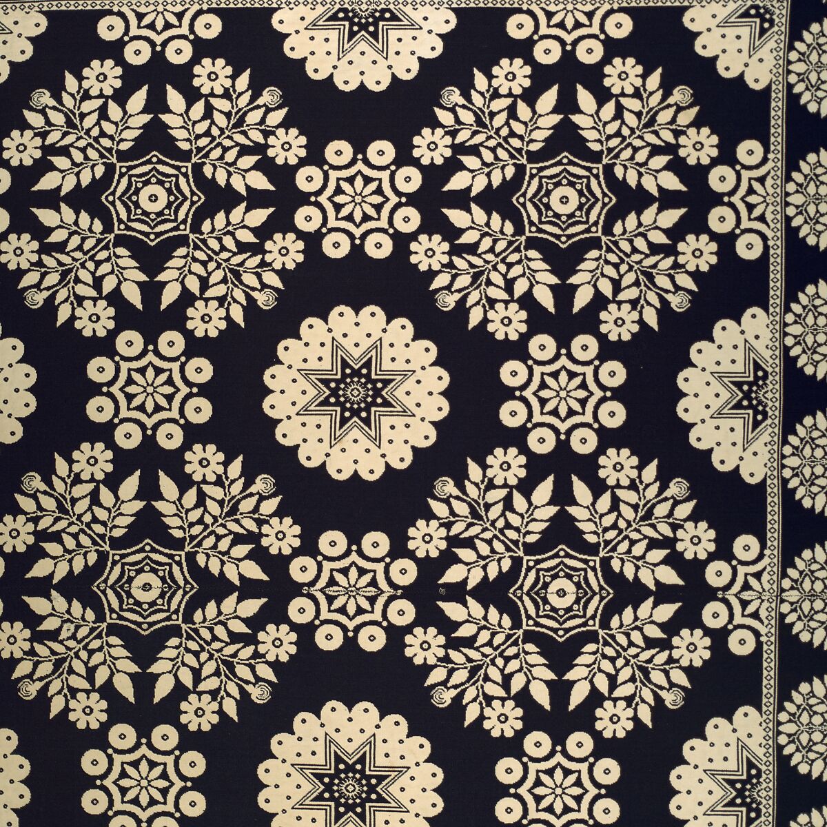 Coverlet, Harry Tyler (1801–1858), Wool and cotton, woven, American