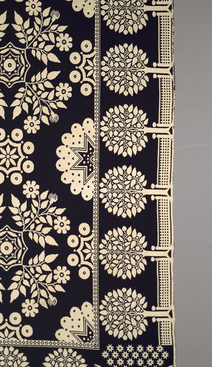 Coverlet, Harry Tyler (1801–1858), Wool and cotton, woven, American