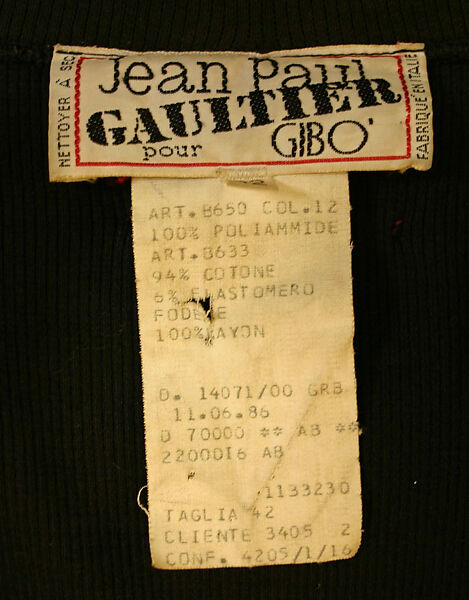 Dress, Jean Paul Gaultier (French, born 1952), cotton, synthetic, French