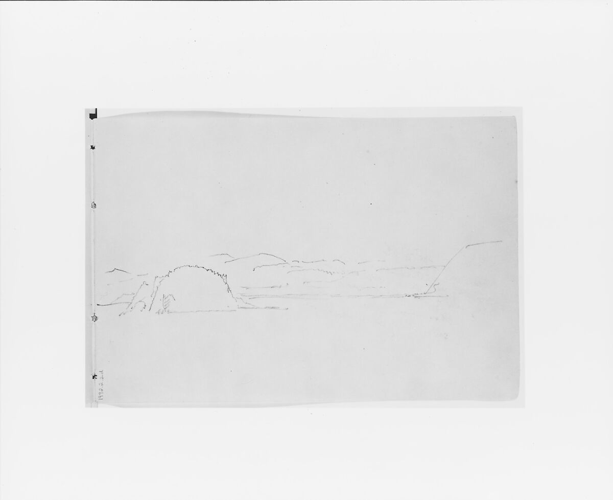 Neah Bay: Cape Flattery (from Sketchbook X), William Trost Richards (American, Philadelphia, Pennsylvania 1833–1905 Newport, Rhode Island), Graphite on off-white wove paper, American