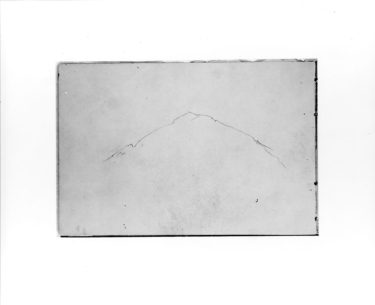 Mountain Sketch (from Sketchbook X), William Trost Richards (American, Philadelphia, Pennsylvania 1833–1905 Newport, Rhode Island), Graphite on off-white wove paper, American 