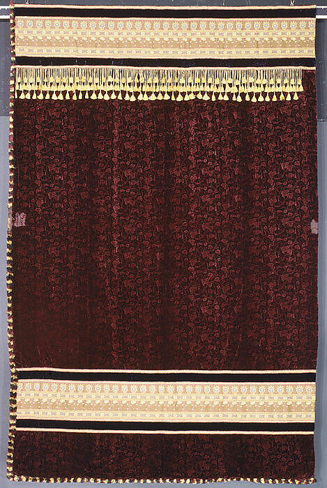 Portiere, Herter Brothers (German, active New York, 1864–1906), Silk velvet, cotton, wool, American 