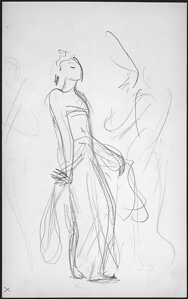 Javanese Dancer (from Sketchbook of Javanese Dancers), John Singer Sargent (American, Florence 1856–1925 London), Graphite on off-white wove paper, American 