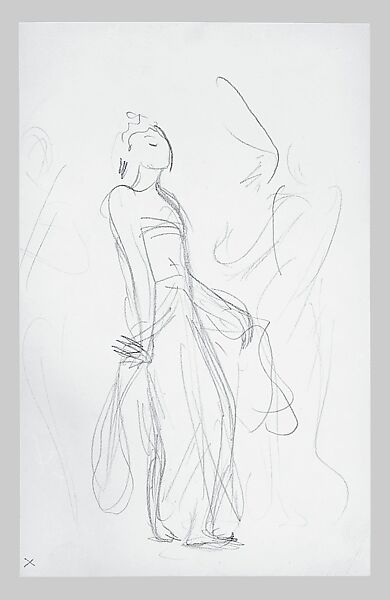 Javanese Dancer (from Sketchbook of Javanese Dancers), John Singer Sargent (American, Florence 1856–1925 London), Graphite on off-white wove paper, American