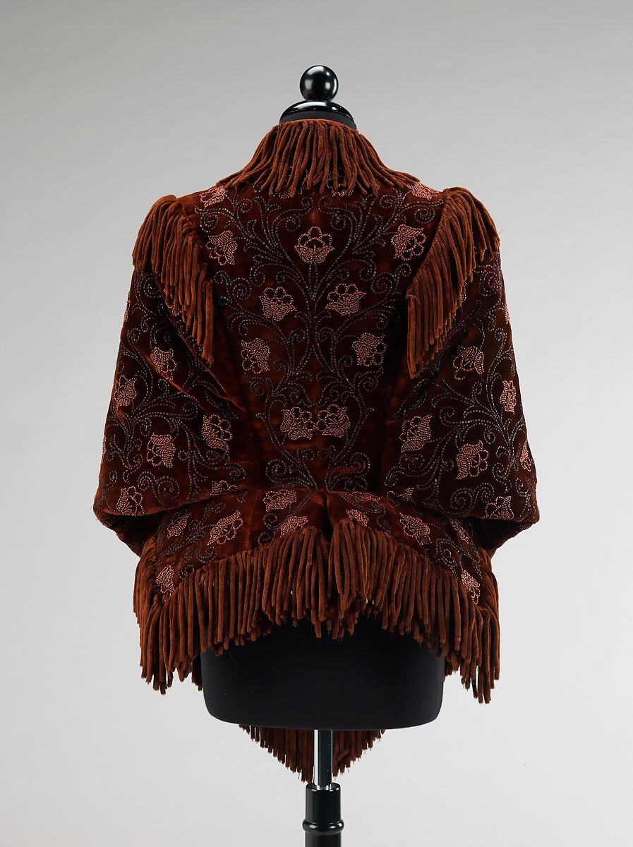 Mantle, silk, beads, American