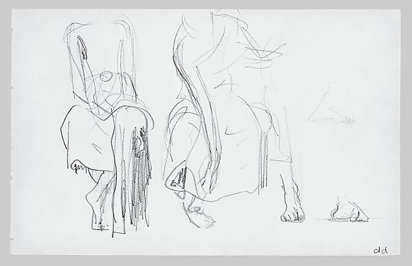 Seated Javanese Dancers (from Sketchbook of Javanese Dancers), John Singer Sargent (American, Florence 1856–1925 London), Graphite on off-white wove paper, American