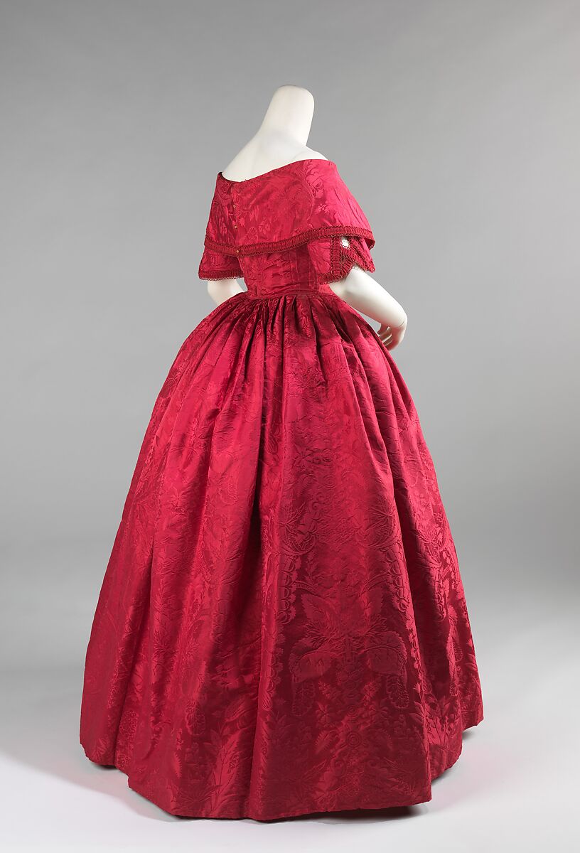 Ball gown, silk, cotton, British