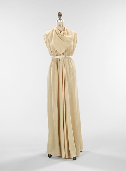 Evening dress, Elizabeth Hawes (American, Ridgewood, New Jersey 1903–1971 New York), wool, silk, leather, American 