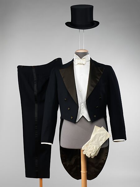 Evening suit, Brooks Brothers (American, founded 1818), wool, cotton, leather, silk, American 
