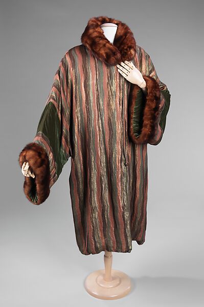 Opera coat, B. Altman &amp; Co. (American, 1865–1990), silk, fur, metal, French 