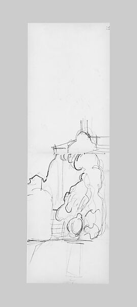Architectural Setting (from Sketchbook of Javanese Dancers), John Singer Sargent (American, Florence 1856–1925 London), Graphite on off-white wove paper, American