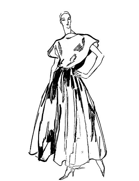 Dinner ensemble, Madame Grès (Germaine Émilie Krebs) (French, Paris 1903–1993 Var region), silk, French