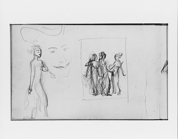 Standing Javanese Dancer, Face, Composition Study (from Sketchbook of Javanese Dancers), John Singer Sargent (American, Florence 1856–1925 London), Graphite on off-white wove paper, American 