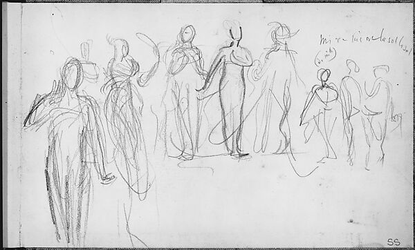 Javanese Dancers Performing (Inside Back Cover of Sketchbook of Javanese Dancers), John Singer Sargent (American, Florence 1856–1925 London), Graphite on wove paper, American 