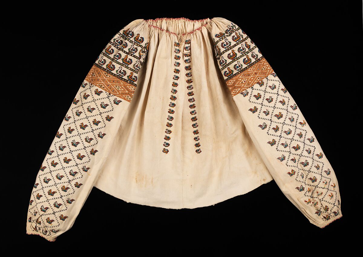 Blouse, cotton, glass, Slovak 