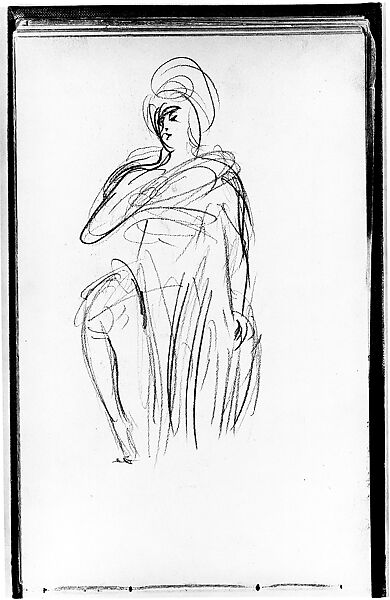 Javanese Dancer (from Sketchbook of Javanese Dancers), John Singer Sargent (American, Florence 1856–1925 London), Graphite on off-white wove paper, American 
