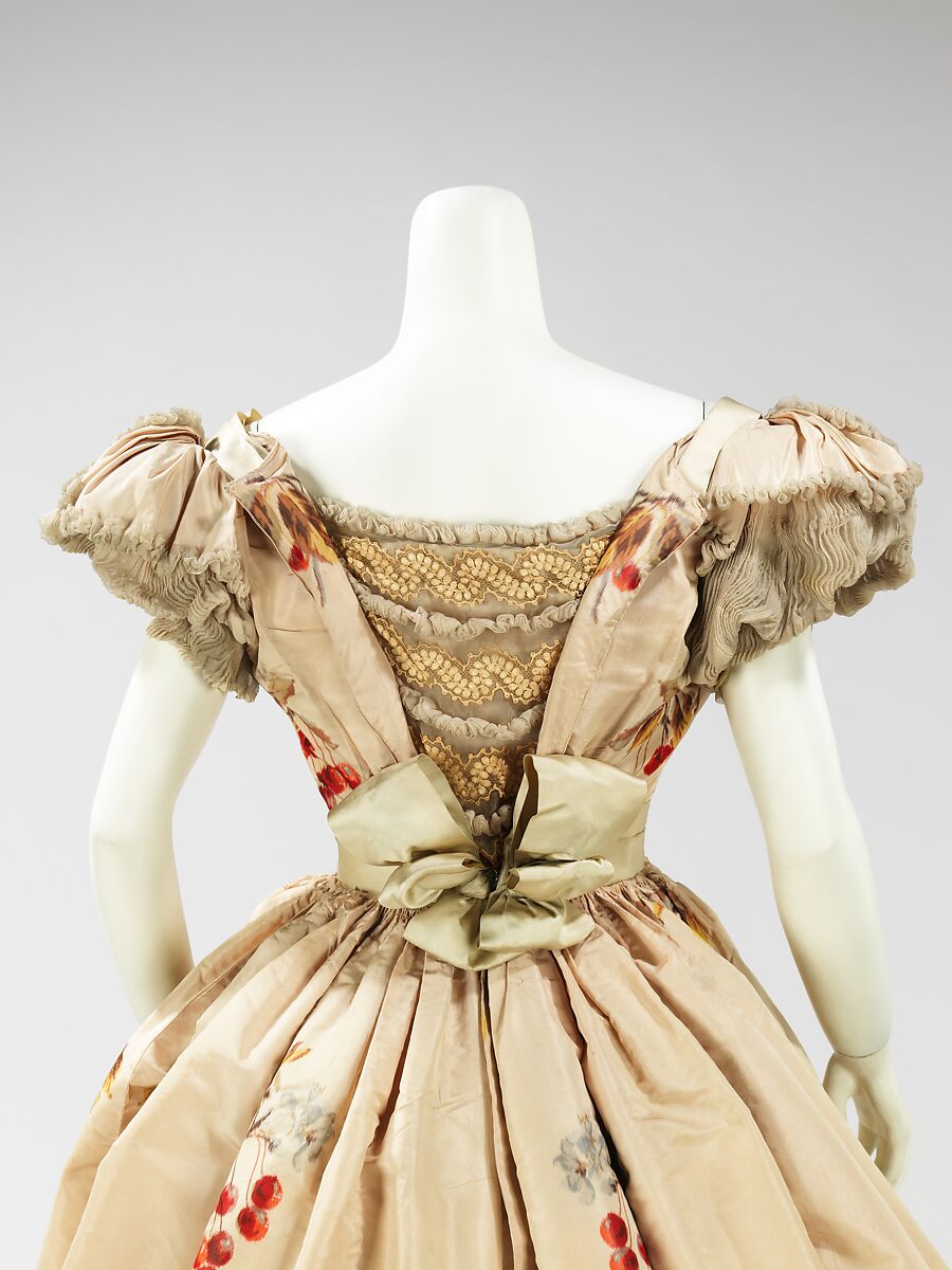 Evening dress, House of Worth (French, 1858–1956), silk, rhinestones, French