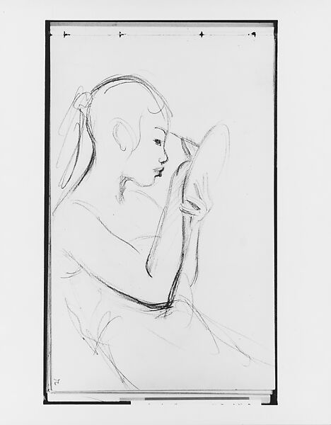 Javanese Dancer Applying Make-up (from Sketchbook of Javanese Dancers), John Singer Sargent (American, Florence 1856–1925 London), Graphite on off-white wove paper, American