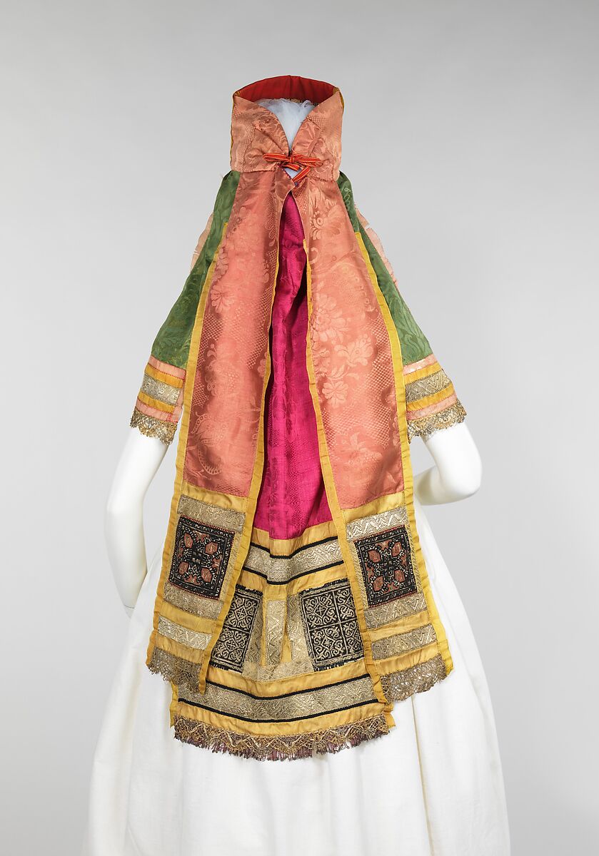 Headdress, silk, metal, paper, Russian
