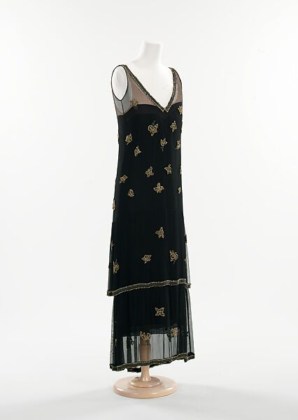 Evening dress, silk, rhinestones, American 