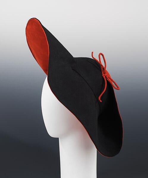 Hat, Sally Victor (American, 1905–1977), wool, leather, American