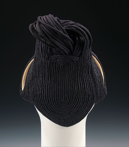 Hat, Sally Victor (American, 1905–1977), straw, cotton, American