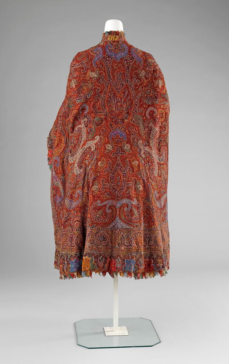 Cloak, wool, silk, American