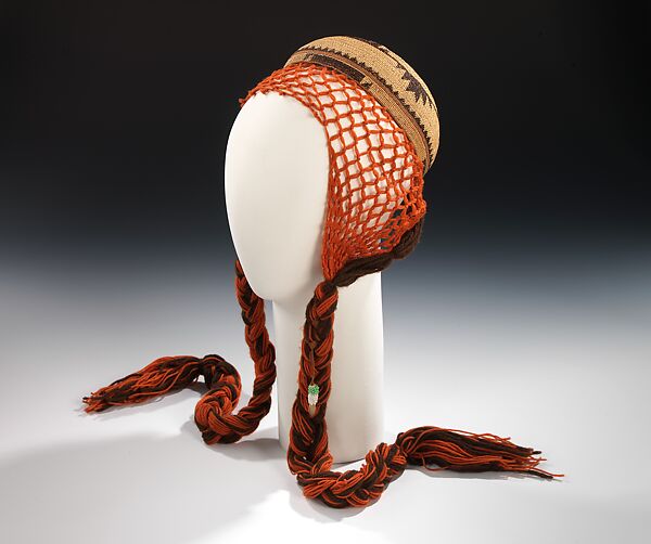 Hat, Sally Victor (American, 1905–1977), straw, wool, beads, fur, leather, bone, American 