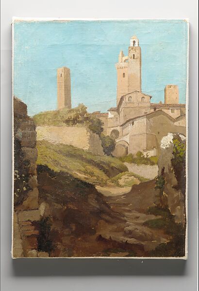 San Gimignano, Elihu Vedder (American, New York 1836–1923 Rome), Oil on canvas, American 