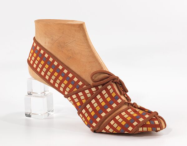 Shoe prototype, Steven Arpad (French, 1904–1999), silk, wood, French 