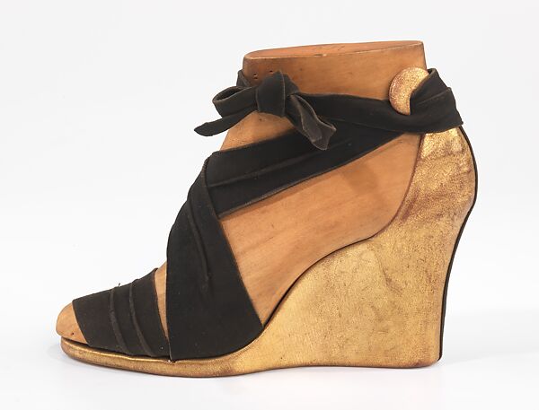 Shoe prototype, Steven Arpad (French, 1904–1999), leather, wood, French 