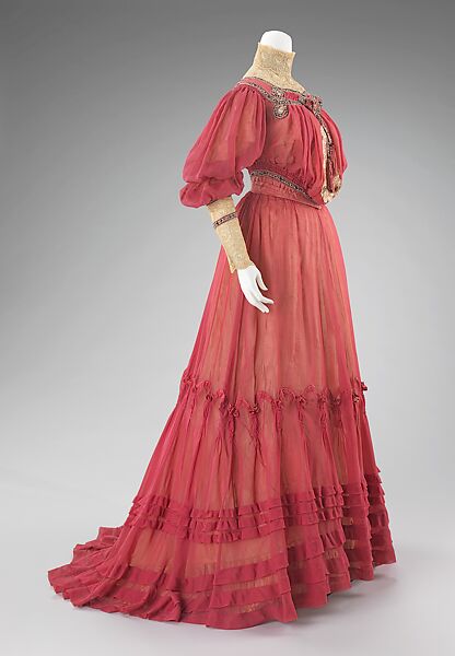 Afternoon dress, Jacques Doucet (French, Paris 1853–1929 Paris), cotton, silk, French