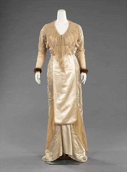 Evening dress, Jacques Doucet (French, Paris 1853–1929 Paris), silk, fur, linen, French 