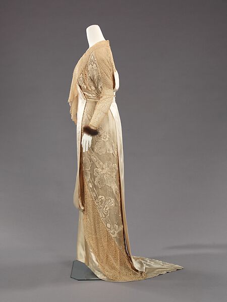 Evening dress, Jacques Doucet (French, Paris 1853–1929 Paris), silk, fur, linen, French
