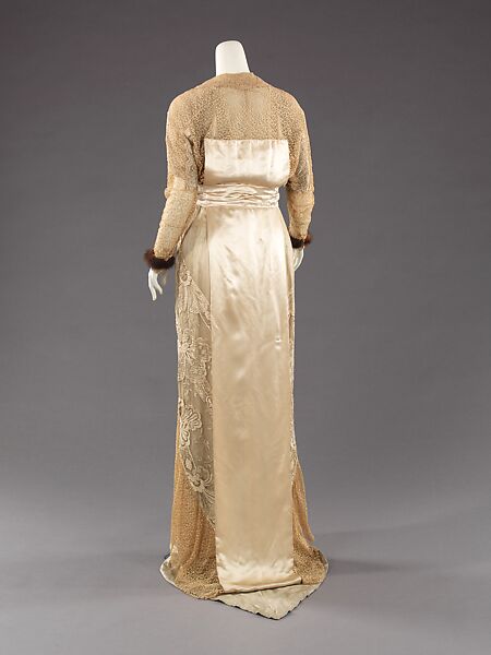 Evening dress, Jacques Doucet (French, Paris 1853–1929 Paris), silk, fur, linen, French