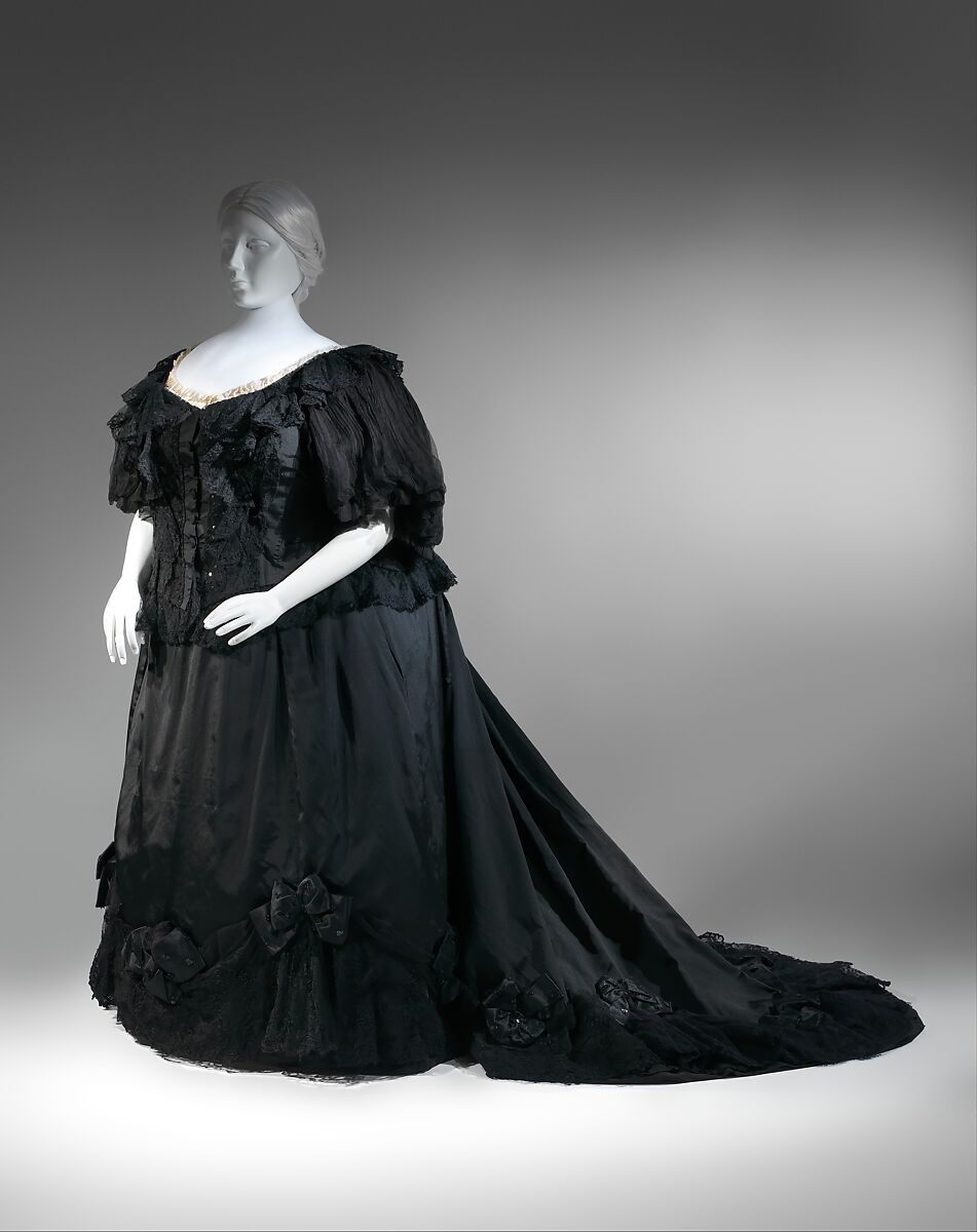 Mourning dress, silk, British